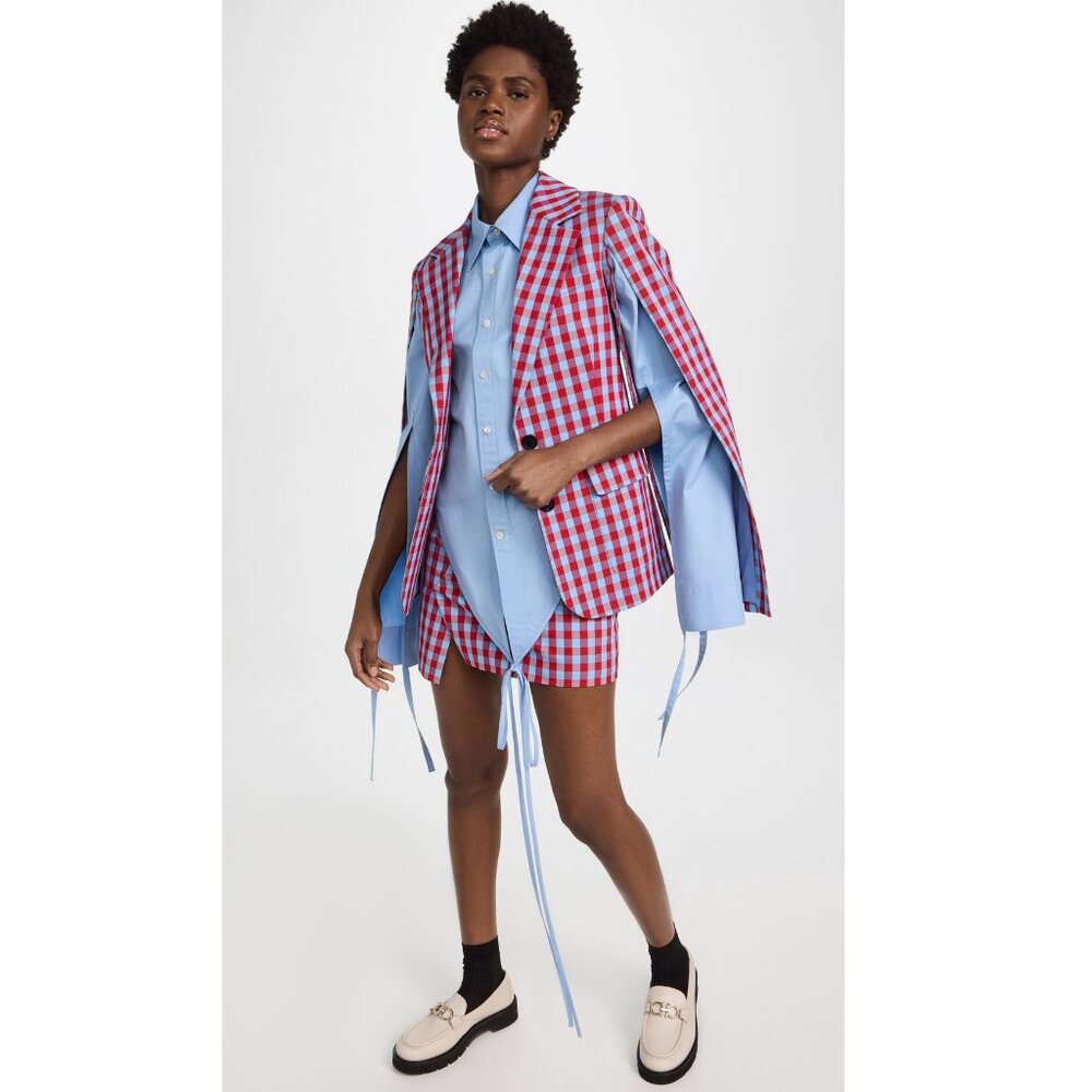 NWT Monse Check Tied Back/Split Sleeve Jacket S 2023 Runway - Picture 5 of 8